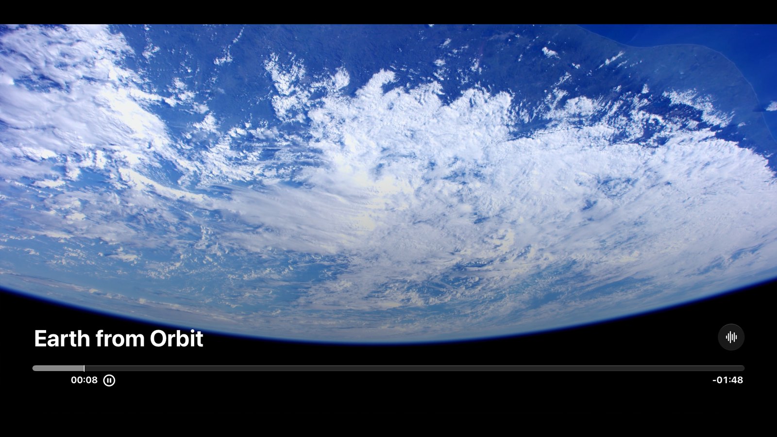Earth from Orbit playing on Apple TV