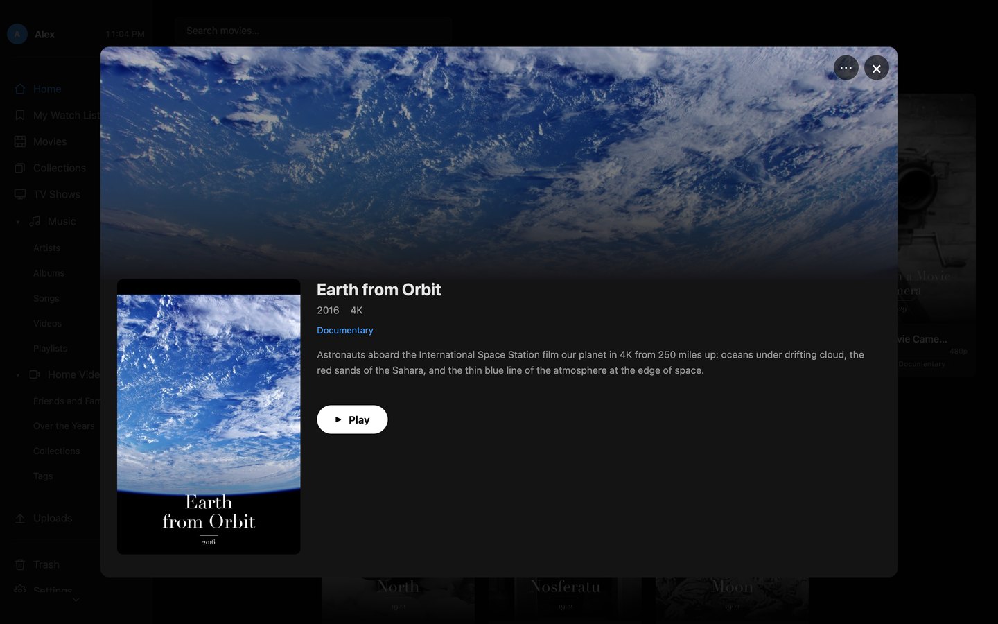 A film's details in the browser